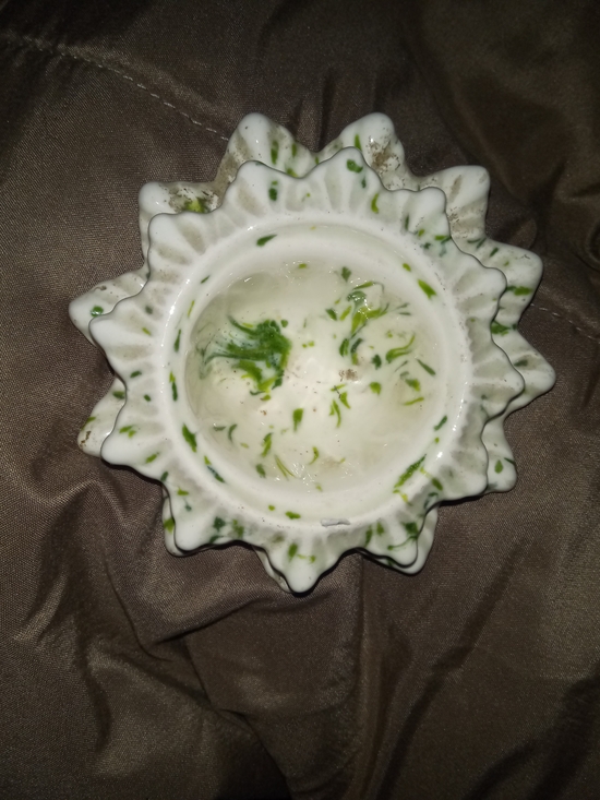 Other - Vintage White and Green Ceramic Decorative Bowl - Home Dining